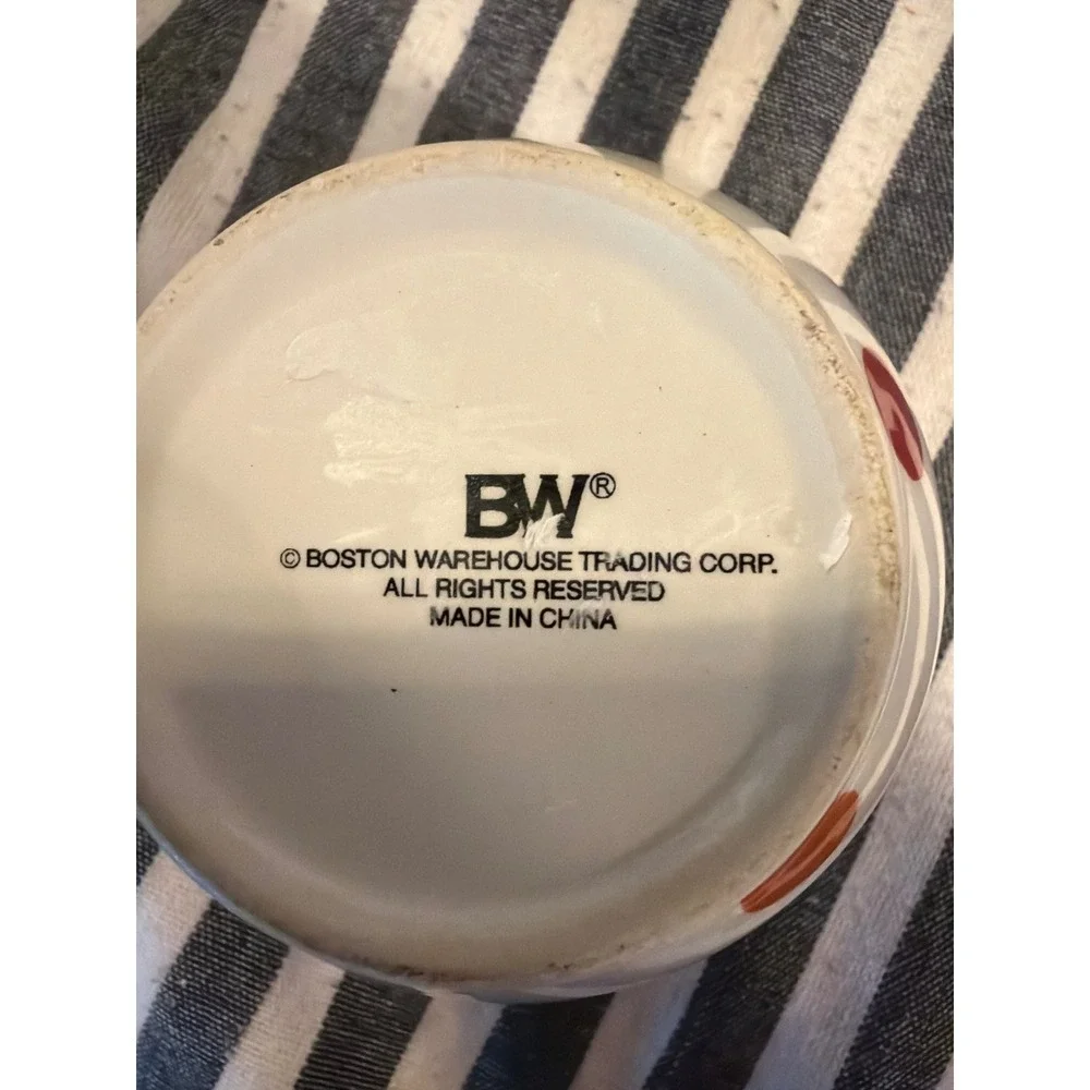 Boston Warehouse Polka Dot Ceramic Bowl White Multi Color Confetti 4 Inch Round